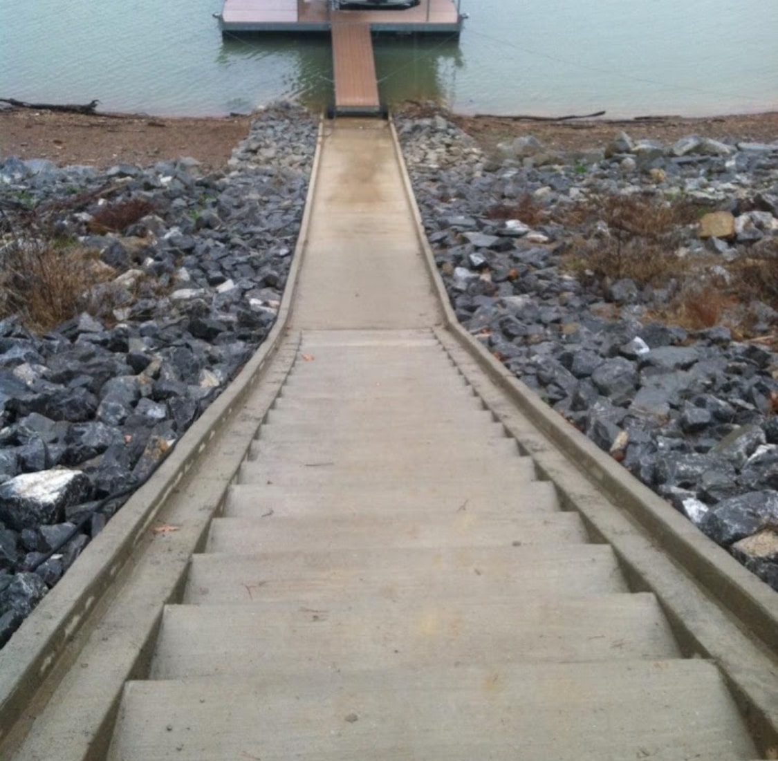 boat-ramp-steps-dandridge Concrete boat ramp and steps in Dandridge Tennessee by Knoxville Concrete Contractor Crescostone